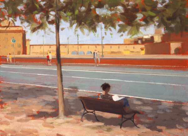 Reading in the shade, Florence