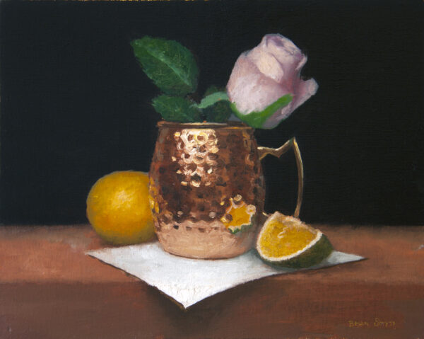 Still life with apricot and lime