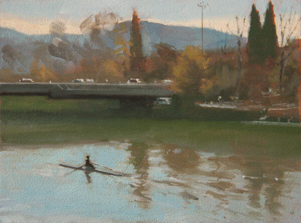 Canoeist on the Arno